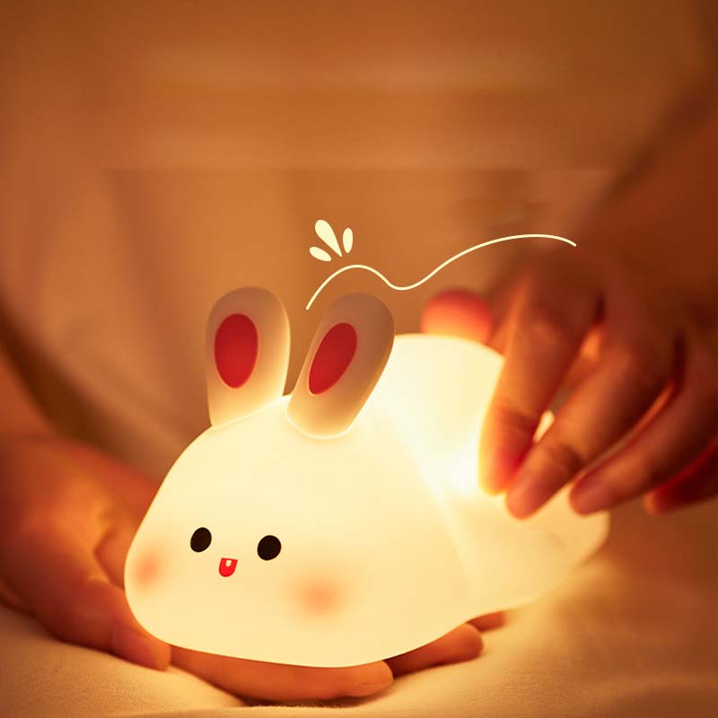 Lampka nocna Królik z silikonu: Delikatność i nocne bezpieczeństwo