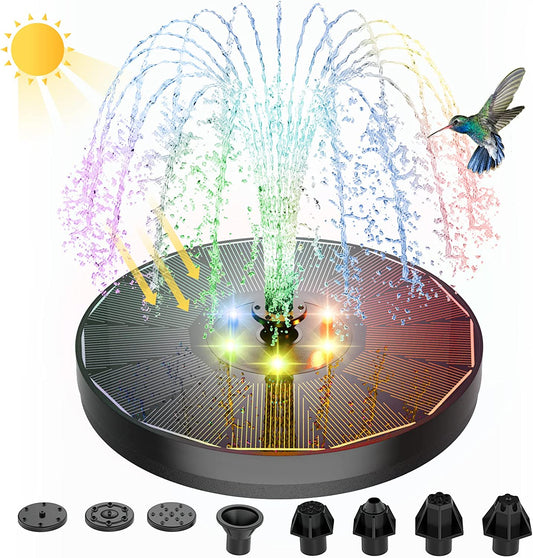 Viacfarebná LED solárna fontána